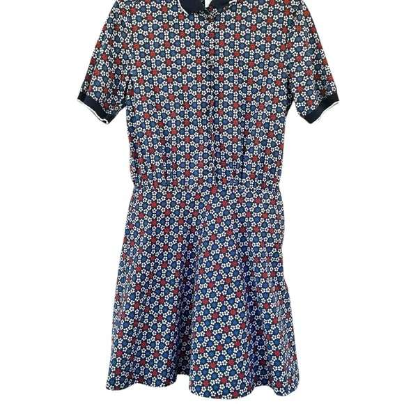 Paul & Joe SISTER Navy Red White Floral Button-Front Dress - Picture 3 of 12